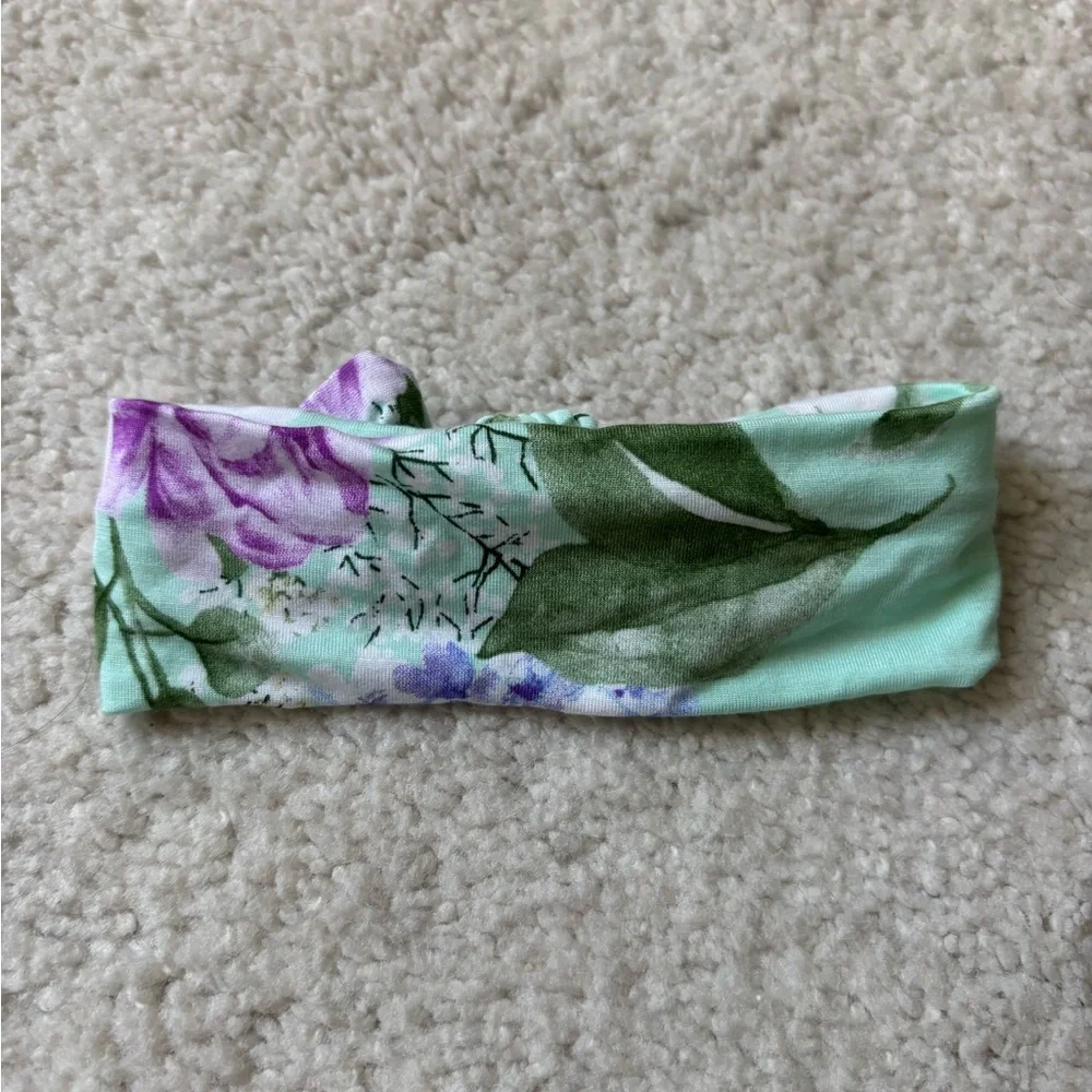 Posh Peanut Mint and Lavender Floral Headband Bow